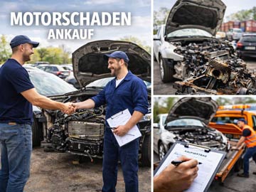 Selbst wenn Ihr Auto einen Motorschaden hat, holen wir es ab. Auto mit offener Motorhaube hat einen Motorschaden.